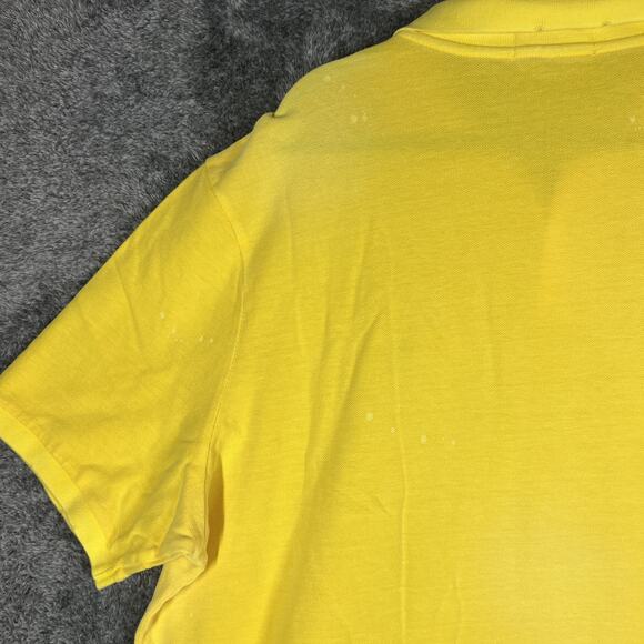 Polo Ralph Lauren Polo Shirt Mens 2XL Classic Fit Distressed Look Mesh Yellow - Picture 13 of 16